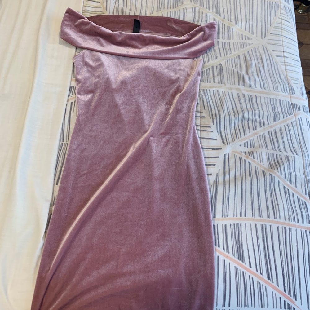 Off the shoulder velvet dress